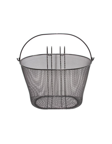 Oval Steel Front Mesh Basket 21-H Black.